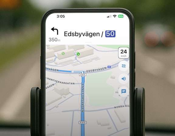 Ladda ner den svenska appen med uppkörningsvägar
