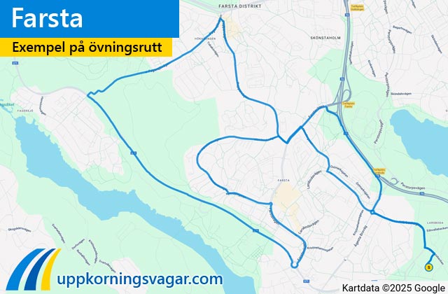 Farsta uppkörningsrutter i Farsta