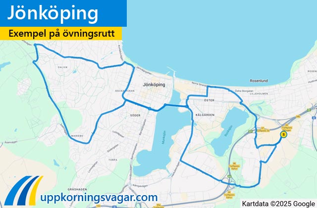 Jönköping uppkörningsrutter i Jönköping