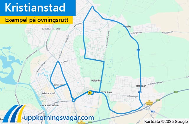 Kristianstad uppkörningsrutter i Kristianstad
