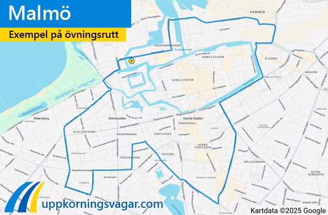 Malmö uppkörningsrutter i Malmö