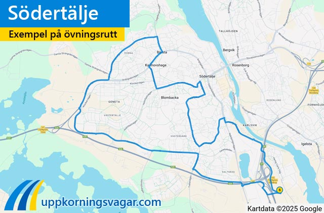Södertälje uppkörningsrutter i Södertälje