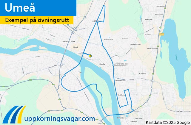 Umeå uppkörningsrutter i Umeå