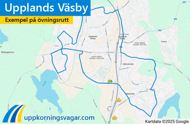 Upplands Väsby uppkörningsrutter i Upplands Väsby