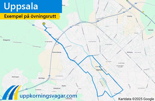 Uppsala uppkörningsrutter i Uppsala