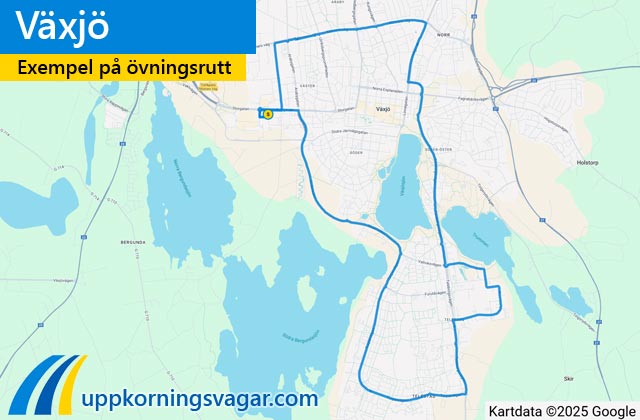 Växjö uppkörningsrutter i Växjö