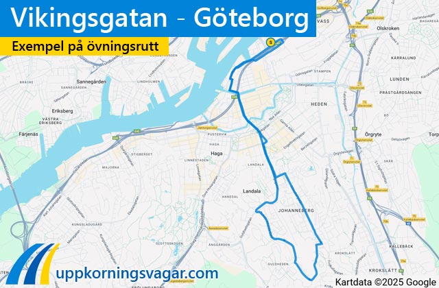 Vikingsgatan - Göteborg uppkörningsrutter i Vikingsgatan - Göteborg